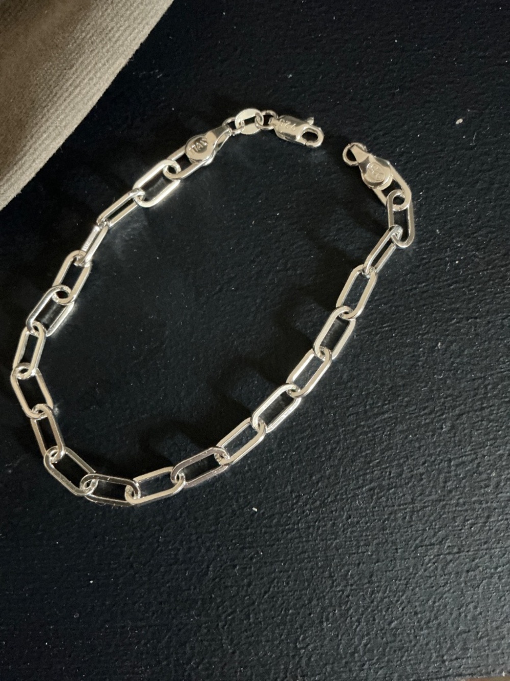 8 inch 925 silver paper clip bracelet - Picture 2 of 3